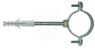 COLLARI E/CL GR. 1.1/4 (PZ.2) in acciaio zincato. Completi di vite di congiunzione e tassello ø 10 mm in poliammide 6. Diametro 