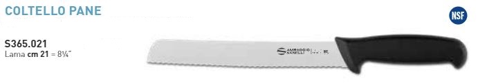 COLTELLO PANE SUPRA CM.21 AMBROGIO SANELLI COD.S365.021