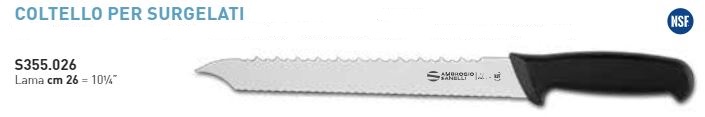 COLTELLO PER SURGELATI SUPRA CM.26 AMBROGIO SANELLI COD.5355.026