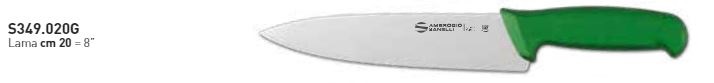 COLTELLO TRINCIANTE MANICO VERDE SUPRA CM.20 AMBROGIO SANELLI COD.S349.020G