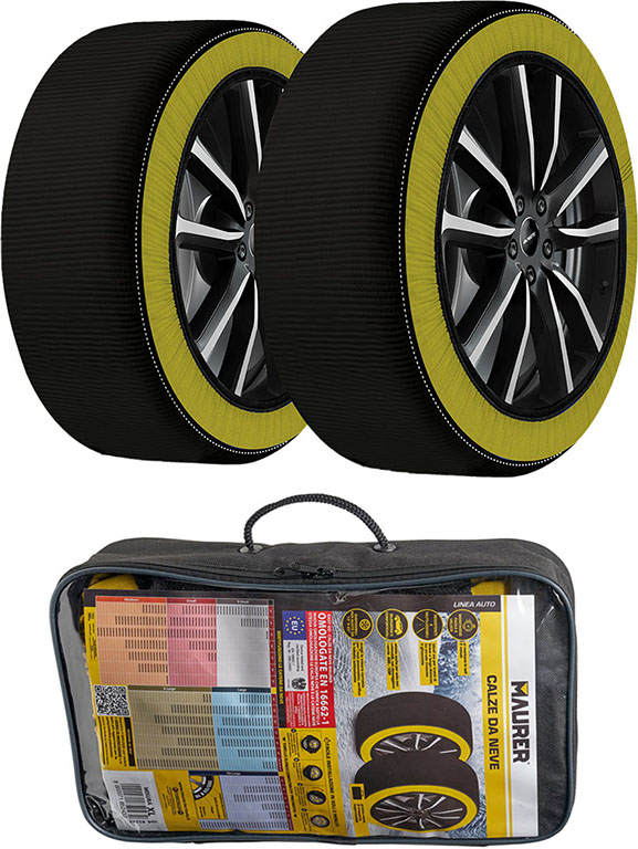 CONFEZIONE 2 CALZE DA NEVE X PNEUMATICI MISURA XL MAURER OMOLOGATE