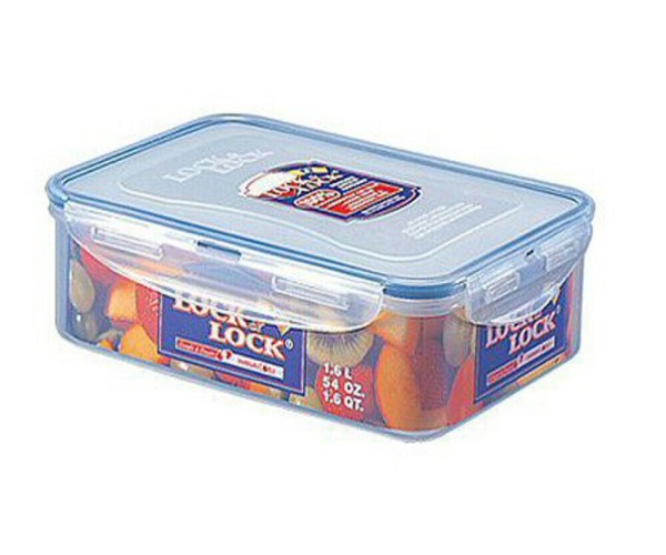 CONTENITORE RETTANGOLARE BASSO ERMETICO ADATTO PER FREEZER E MICROONDE E LAVASTOVIGLIE, NON ADATTO PER FORNO  LT. 2,6  LOCK & LO