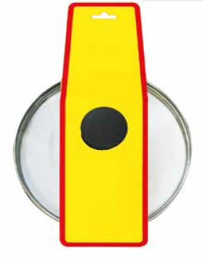 COPERCHIO VETRO CM24BORDO IN ACCIAIO INOX CON CRAVATTA CON POMOLO