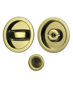 COPPIA MANIGLIE X PORTE SCORREVOLI CON NOTTOLINO ORO LUCIDO