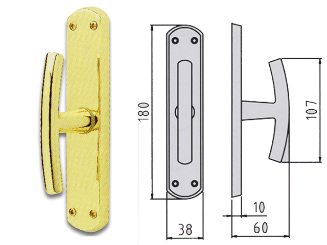 Cremonese in ottone cromato satinato serie Milena EZ 744406003. Dimensione 180X38 mm.