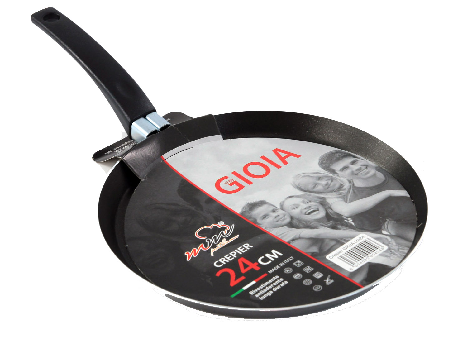 CREPIER GIOIA CM24 Padella per crepes, collezione Gioia, con 1 manico e rivestimento antiaderente.