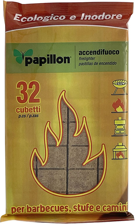 CUBETTI ACCENDIFUOCO PAPILLON ECOLOGICO 32 CUBETTI