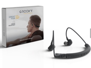 CUFFIE WIRELESS SPORT GROOVY HEADSET. Resistenza al sudoreSuono di alta qualità, Design ergonomico. Microfono incorporato. Versi