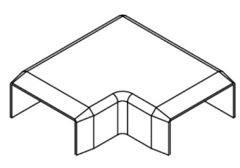 CURVA PIANA 30X10mm per canaline  BIANCO 2pezzi