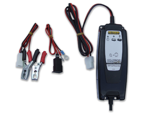 DECA Caricabatteria ELETTRONICO SM 1208 automatico a corrente costante, con programma per la carica di mantenimento (carica ad i