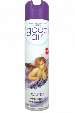 Deodorante spray Good Air 400ML AL PROFUMO DI LAVANDA, per ambiente e tessuti, per un atmosfera dolce ma frizzante.