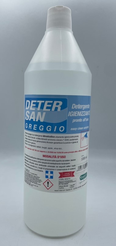 DETERSAN GREGGIO PRONTO ALL'USO detergente incolore ed inodore, altamente igienizzante lt1.