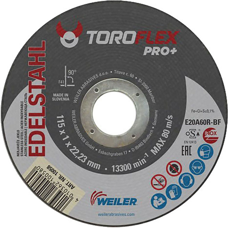 DISCO DA TAGLIO CENTRO PIANO F41 P/ER INOX MM125X1X22