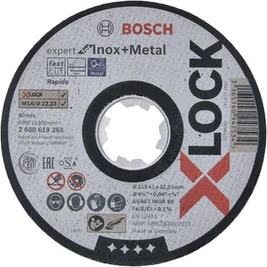 DISCO DA TAGLIO PER INOX X-LOCK MM.115X1,0 BOSCH-B ART. 2 608 619 261