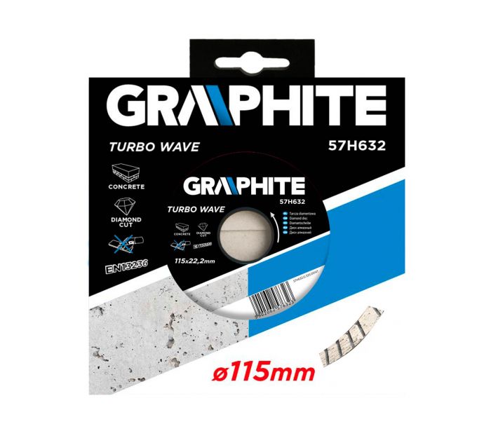 DISCO DIAMANTATO 115 X 22,2 MM, TURBO WAVE graphite ART. 57H632