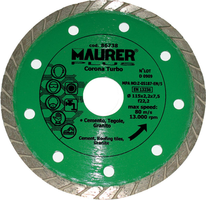 DISCO DIAMANTATO CORONA TURBO MPLUS FTB MM230 x2,6 x7,5 x f22,2