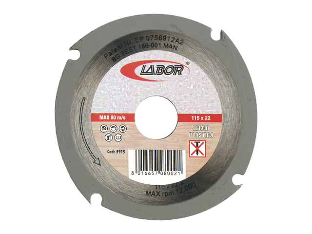 DISCO METAL LABOR LEGNO PLASTICA 115X22