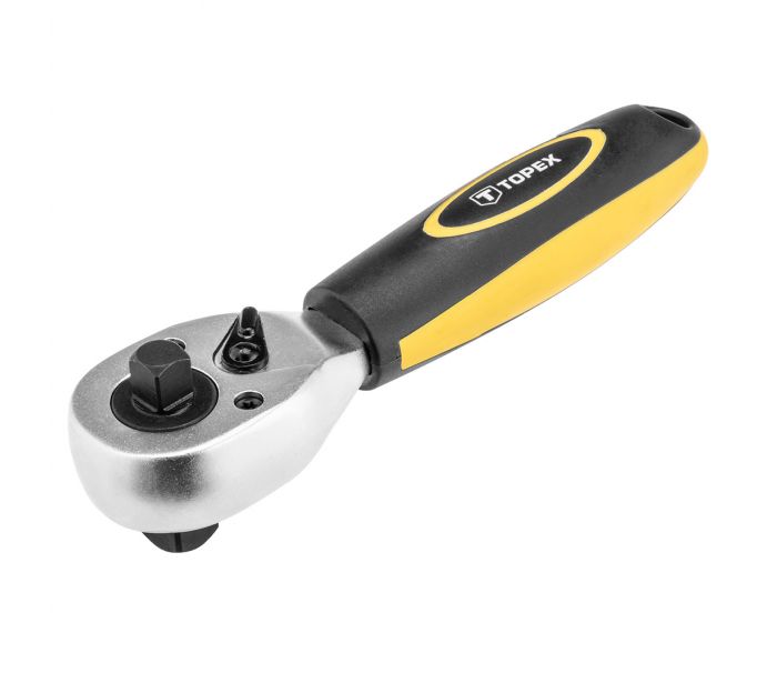 DOPPIO CRICCHETTO CORTO 1/2 X 3/8, 175 MMMARCA: TOPEXCricchetto corto TOPEX (rif. 38D543) lungo 175 mm con due misure quadrate: 