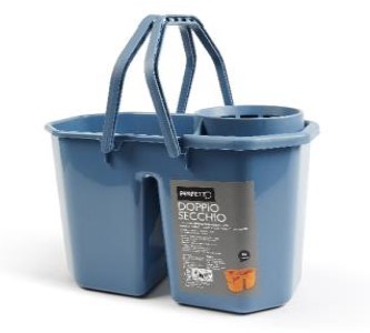 DOPPIOSECCHIO + STRIZZATORE BLU Graduato internamente 6lt/6lt PERFETTO