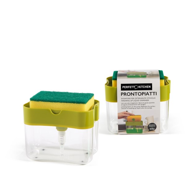 DOSATORE PER DETERGENTE STOVIGLIE PRONTOPIATTI CON SPUGNA ABRASIVA ART. 29118