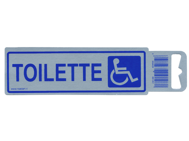 Etichetta adesiva TOILETTE PER DISABILI. Dimensioni 150x50.