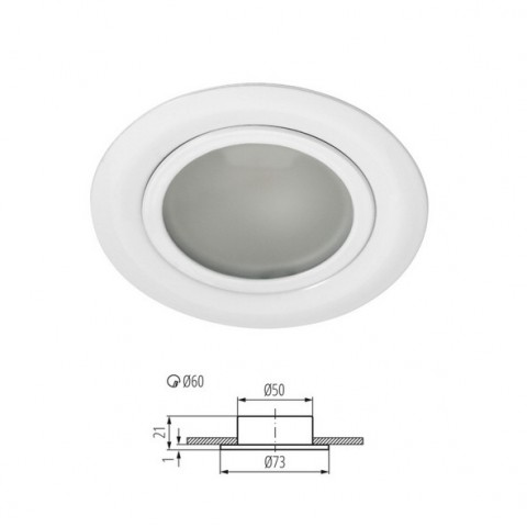 FARETTO INCASSO BIANCO PER MOBILI G4 12V AC/DC SENZA LAMPADA