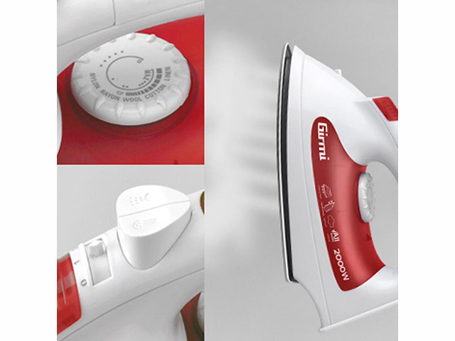 FERRO DA STIRO A VAPORE GIRMIFerro da stiro a vapore con piastra in acciaio ed impugnatura soft touch. Colpo di vapore sia orizz