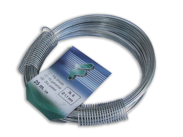 Filo cotto zincato in matassa. N° 6 DIAM. 1,10MM X 25MT CA
