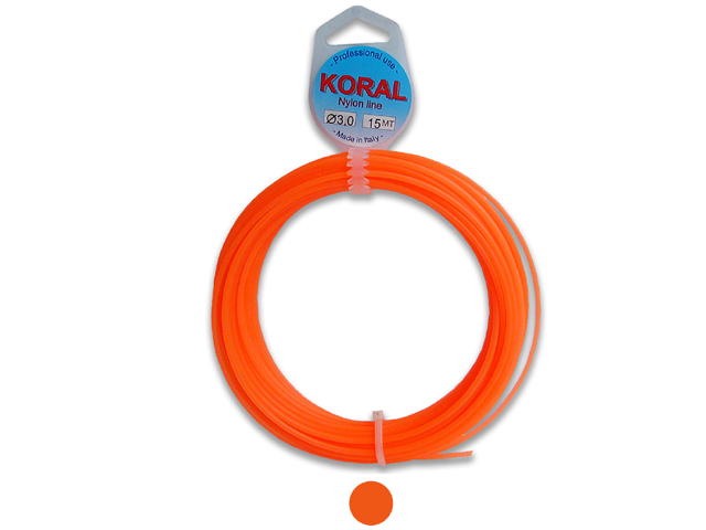 Filo in nylon TONDO MM2,4 MT15. Garantisce un taglio uniforme ed una elevata elasticita'. Ideale per testine automatiche.