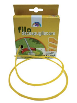 FILO NYLON QUADRO PER DECESPUGLIATORE 3,3MMX10MT