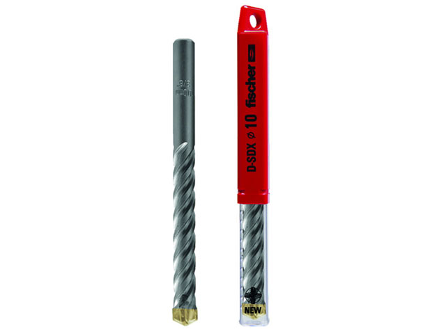 Fischer punta D-SDX MM6 a 4 taglienti idonea per forature in muratura, calcestruzzo e pietra naturale non compatta. Utilizzabile
