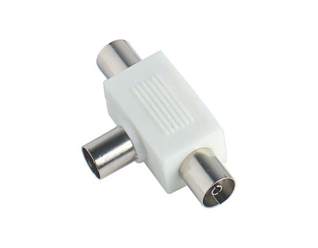 Fme adattatore TV doppio induttivo schermato. 1 spina e 2 prese.