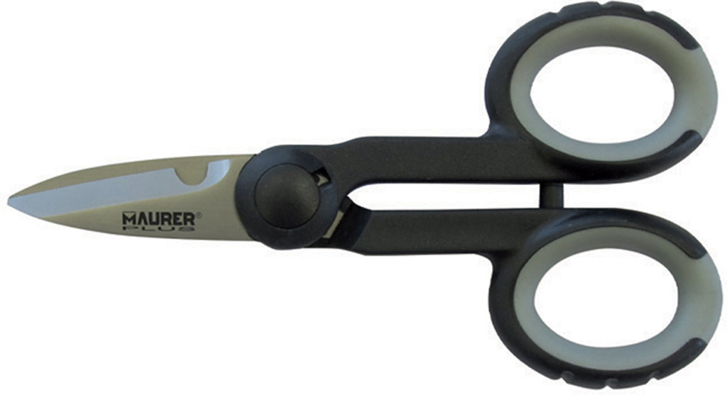 Forbici per elettricista 140mm - lame diritte in acciaio trattato al titanio MAURER PLUS