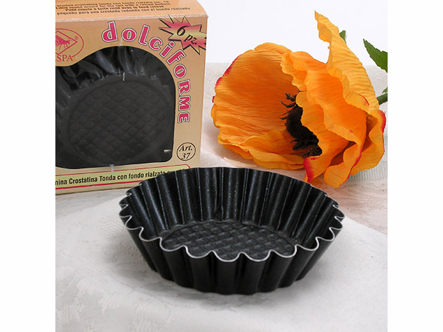 FORMINE CROSTATINA CM10. Confezione 6 stampi antiaderenti con bordo ondulato, adatti alla preparazion delle crostatine.