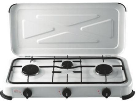 FORNELLO A GAS 3 FUOCHI CON COPERCHIO 4,1KW