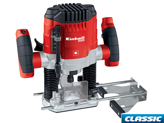 Fresatrice verticale TC-RO1155/00 Potenza 1100 Watt, numero giri 11000-30000 al minuto, profondità di fresatura 55mm. Diametro f