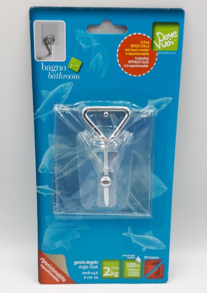 GANCIO SINGOLO RIPOSIZIONABILI  TRASPARENTI CM8x4,5 MAX 2KG RESISTE AD ACQUA E UMIDITA'