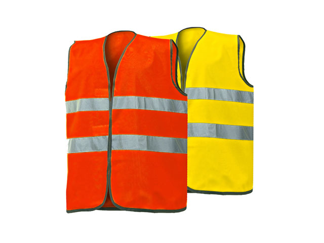 Gilet alta visibilità ARANCIONE. EN471, chiusura a strappo 01210N