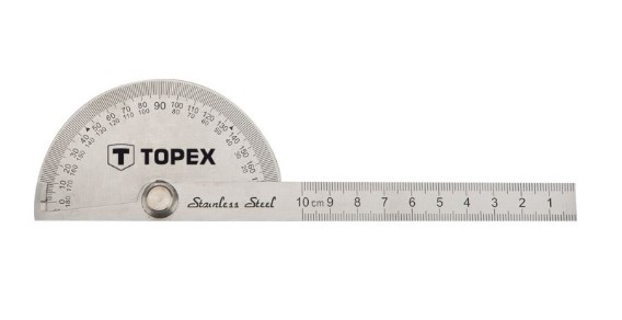 Goniometro con righello da 100 mm, acciaio inossidabile 31C700 TOPEX
