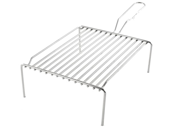 GRATICOLA CROMATA CON PIEDIGraticola con piedi in filo di ferro cromato 30x25 cm
