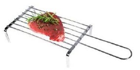 GRATICOLA LISCIA 7 BARRE IN FILO DI FERRO CROMATO PER STUFA 15X25CM ART. 357