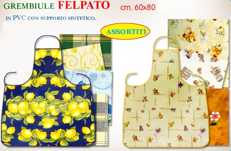 GREMBIULE FELPATO ASSORTITO VARIE COLORAZIONI CM60X80
