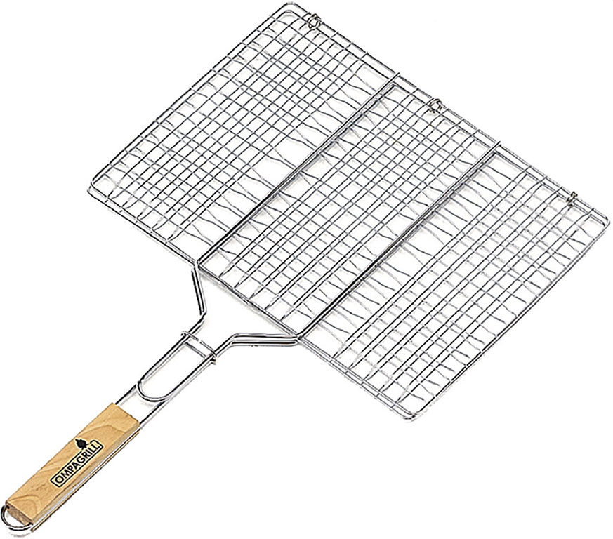 Griglia a rete senza piedi con manico in bamboo CM.30X40