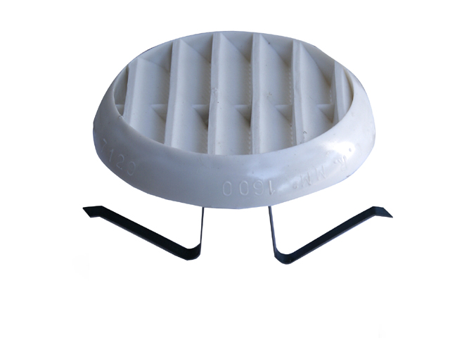 GRIGLIA PLASTICA TONDA CON MOLLE DIAMETRO 80/125MM  Con dispositivo antinsetti incorporato.