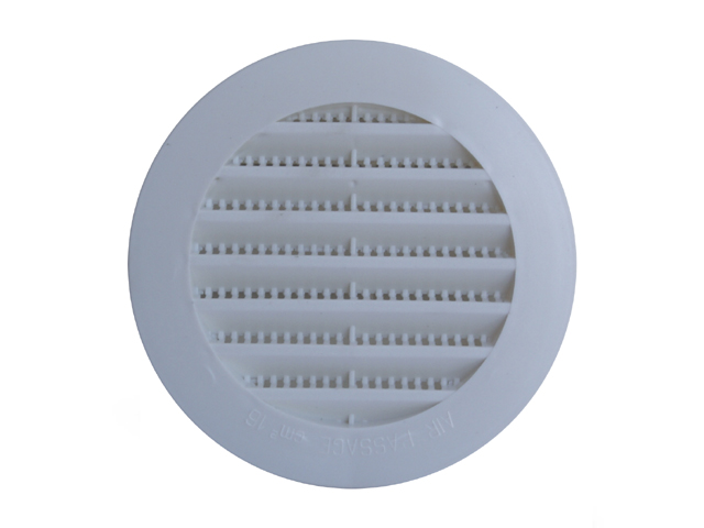 Griglia plastica tonda in ABS bianca 8CM con dispositivo antinsetti incorporato