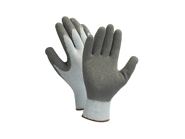 Guanto a maglia in poliestere e cotone TAGLIA 10, palmo impregnato in lattice, dorso aerato, felpatura interna invernale. ART. 0