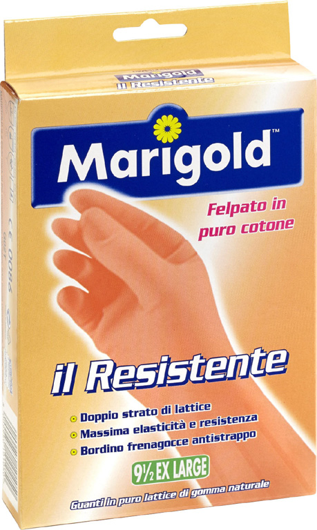 Guanto in lattice MARIGOLD IL RESISTENTE TAGLIA 9 1/2 EXTRA LARGE - massima elasticità e resistenza, felpato, in cotone, doppio 