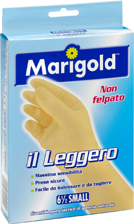 Guanto in lattice non felpato MARIGOLD IL LEGGERO TAGLIA M 7 1/2 - massima sensibilità, con zigrinatura antiscivolo, facile da m