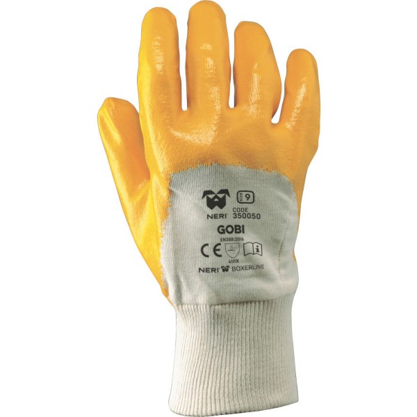Guanto in tessuto GOBI TAGLIA 10 jersey di cotone impregnato in NBR.Palmo, dita e nocche ricoperteLeggermente rugoso esternament