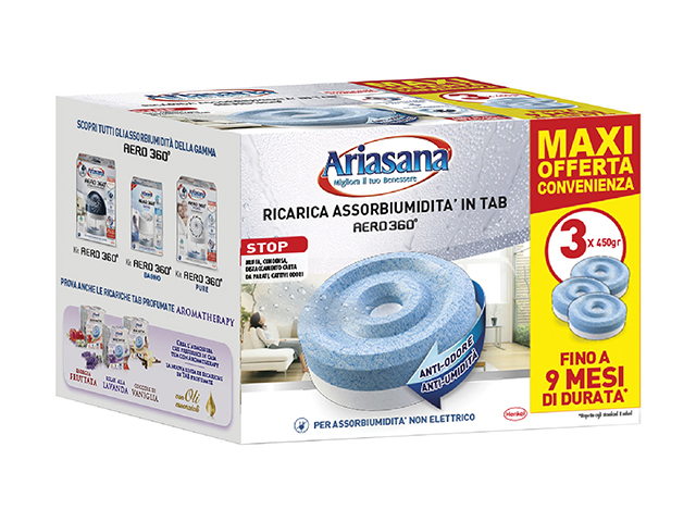 Henkel Ariasana AERO 360° ricarica 3 pezzi 450 gr, profumazione classica inodore.